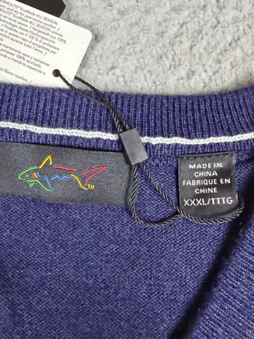 Greg Norman Sweater Vest Men's 3XL Blue Short Sleeve V-Neck Golf Stretch NWT